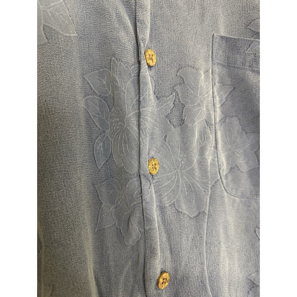 Tommy Bahama Men’s Size Large‎ Shirt Blue Floral Short Sleeve Camp 100% Silk - Picture 6 of 7